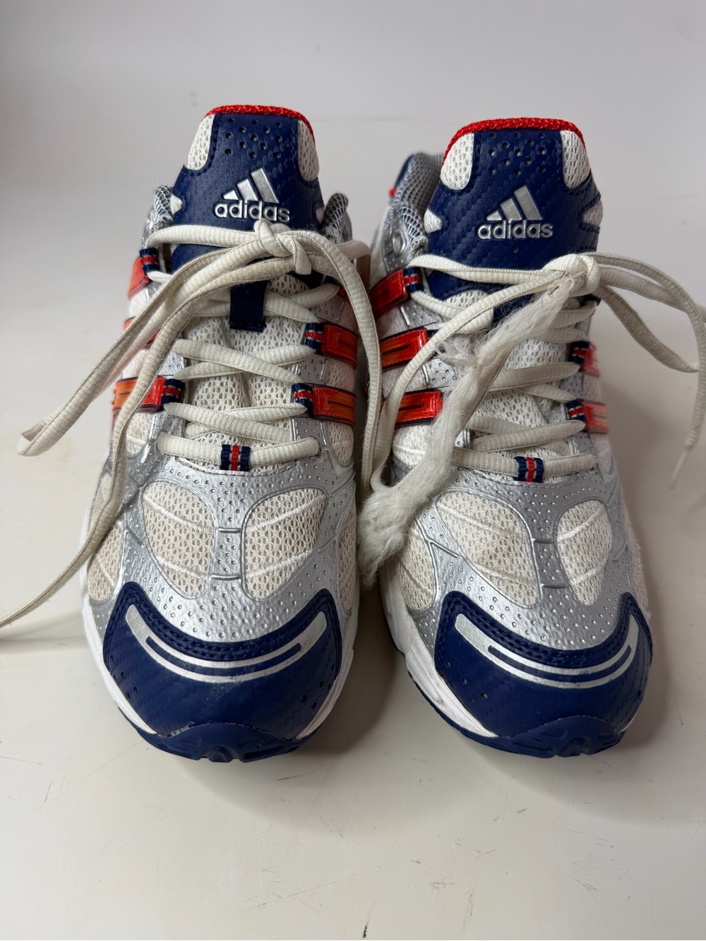 adidas Kids White Navy Sneakers with Red Accents
